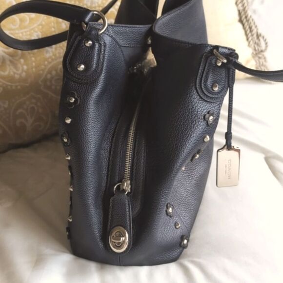 COACH Edie 31 Silver Stud/Floral Rivets Classic Handbag - Picture 6 of 16